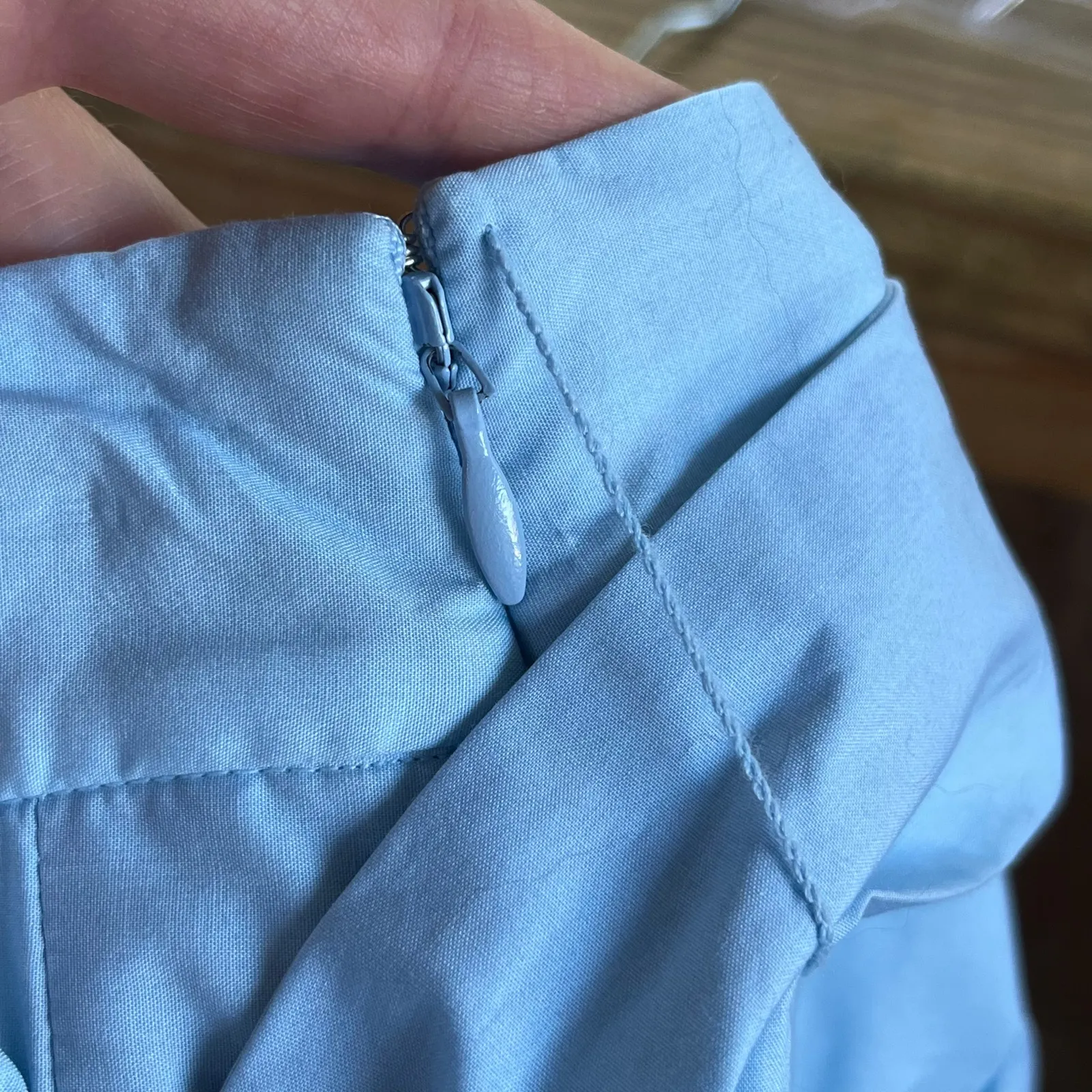 Talbots Women's Blue Poplin Pleated Midi Skirt Scenic Riviera Print Size 6 - Image 8