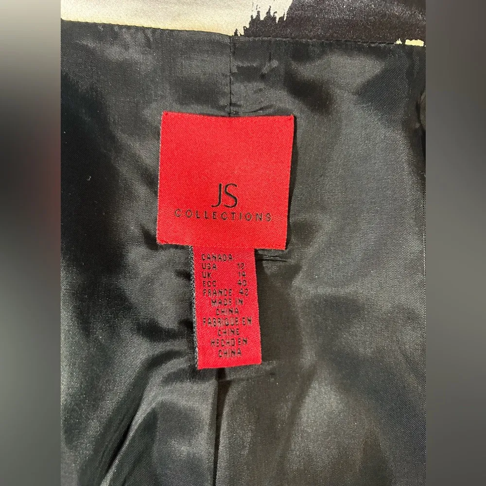 Vintage Silk Blazer with Leopard/Tiger Stripes Medium Black - Image 12