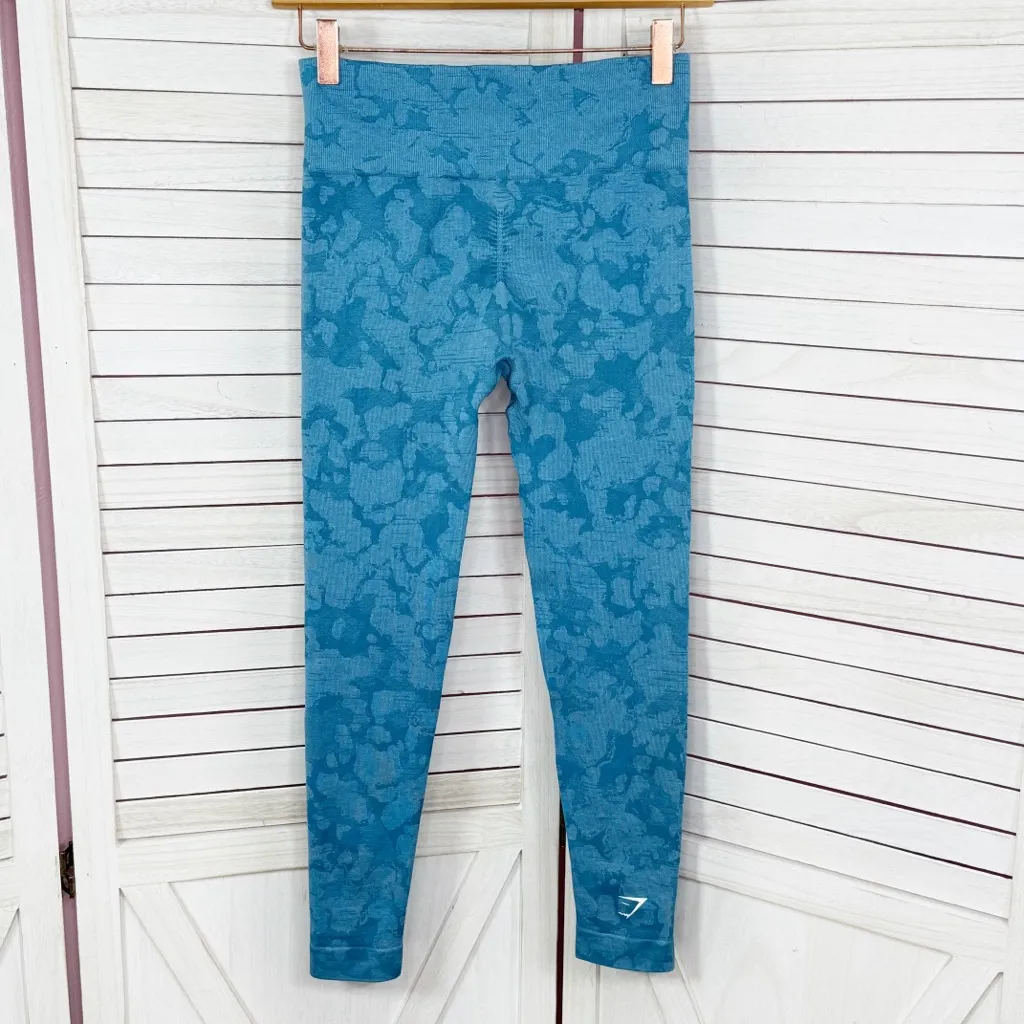 Gymshark Adapt Seamless High Rise‎ Ankle Leggings Blue Camo Small - Image 2