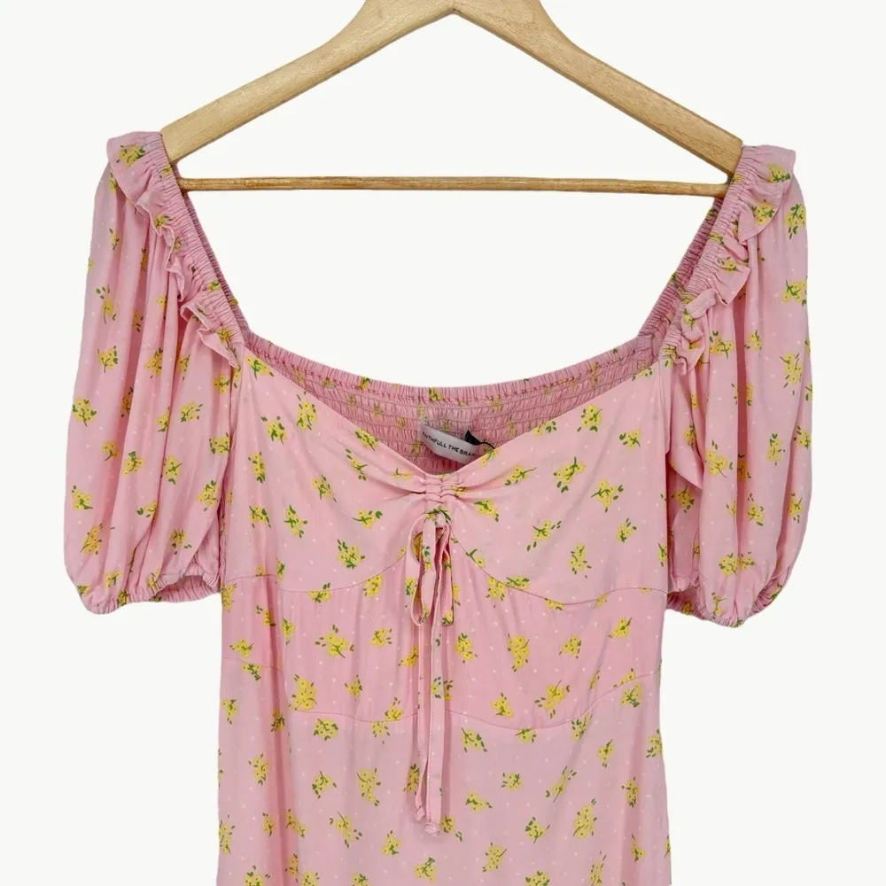 NWT Faithfull the Brand Juniper Luda Floral Midi Dress *FLAW | Sz 4 | Light Pink - Image 9