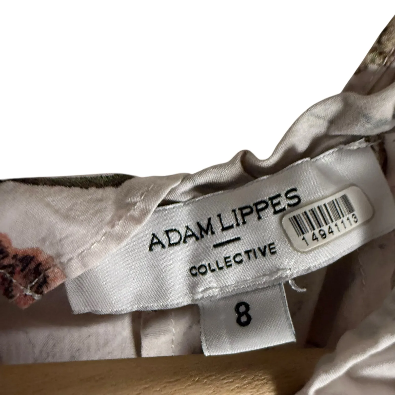 Adam Lippes White Garden Floral Print Shirred Short Sleeve Midi Dress Size 8 - Image 10