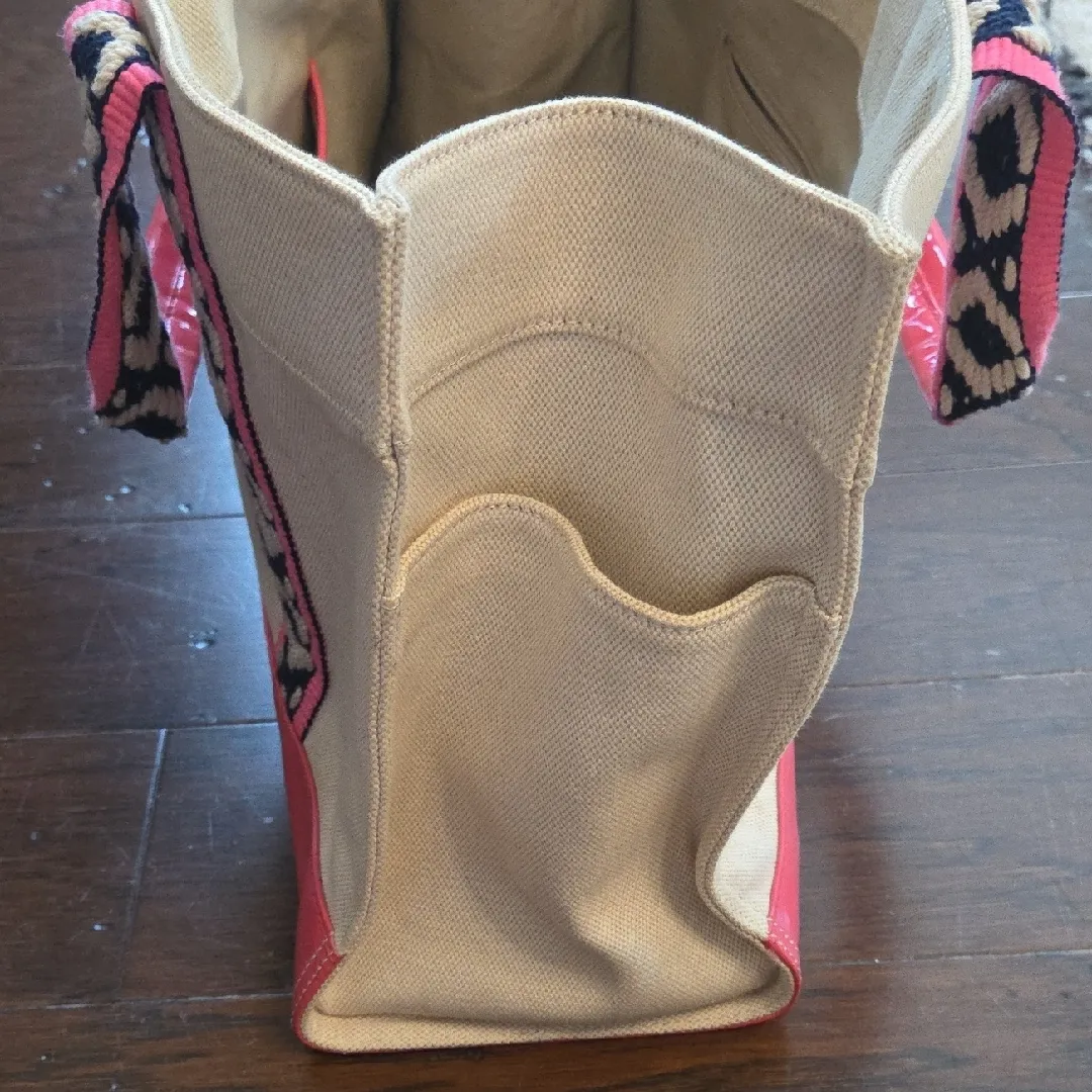 Tory Burch Pink and Cream LargeTote Bag - Image 2