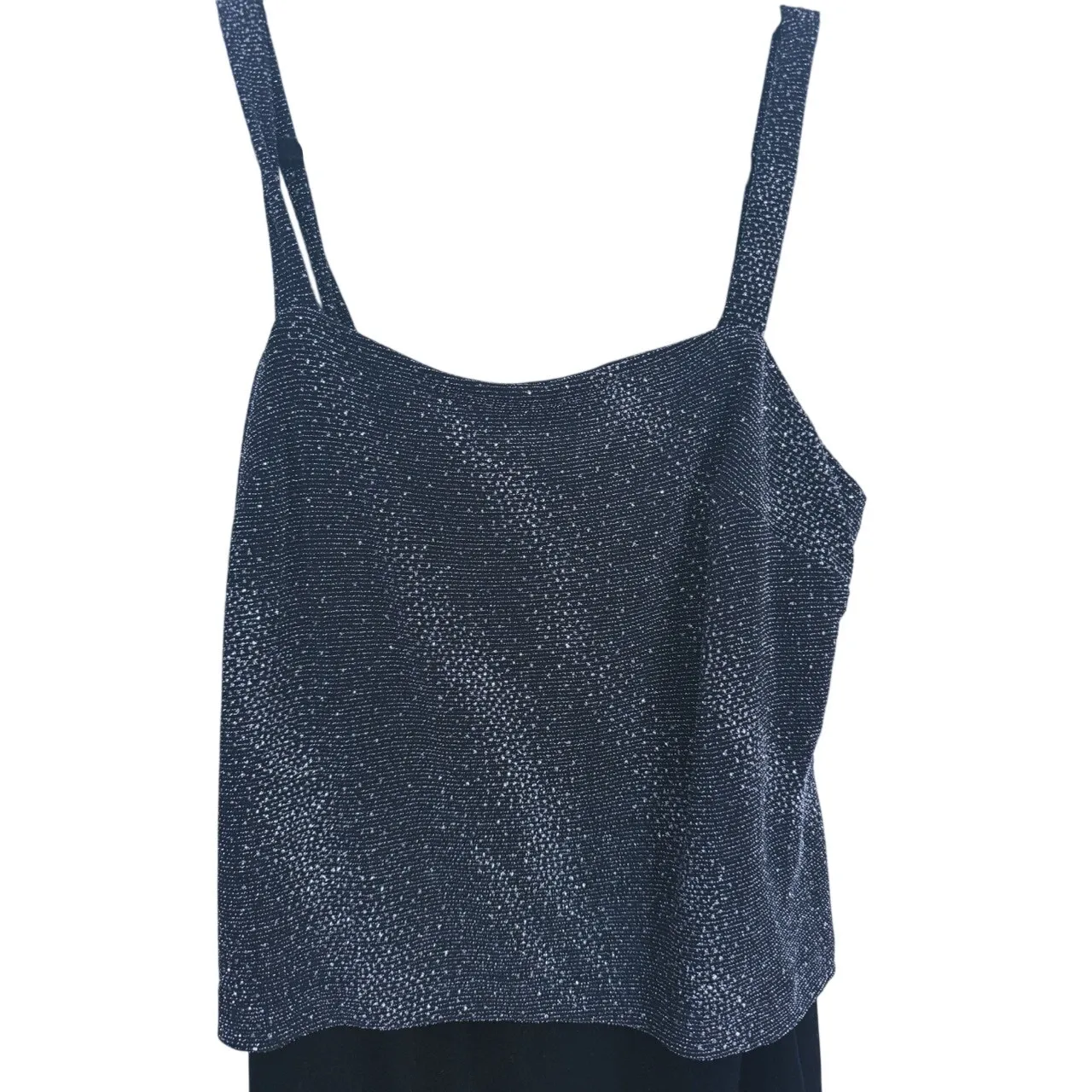 Teddi Evening Blouson Sparkle NYE Dress Size 8 Black Silver Glam Cocktail Event - Image 7