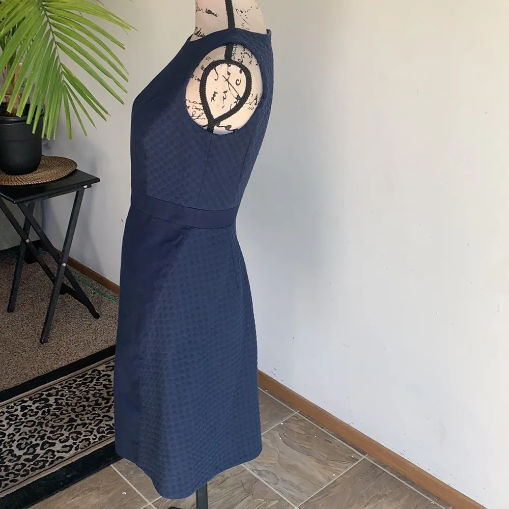 J: Crew Dress Fit And Flare Navy Sz 2 - Image 5