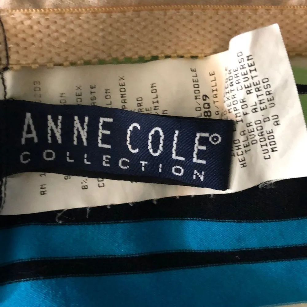Anne Cole Vintage 1990s Striped Tankini Swim Top Built In Bra Shelf 10 - Image 13