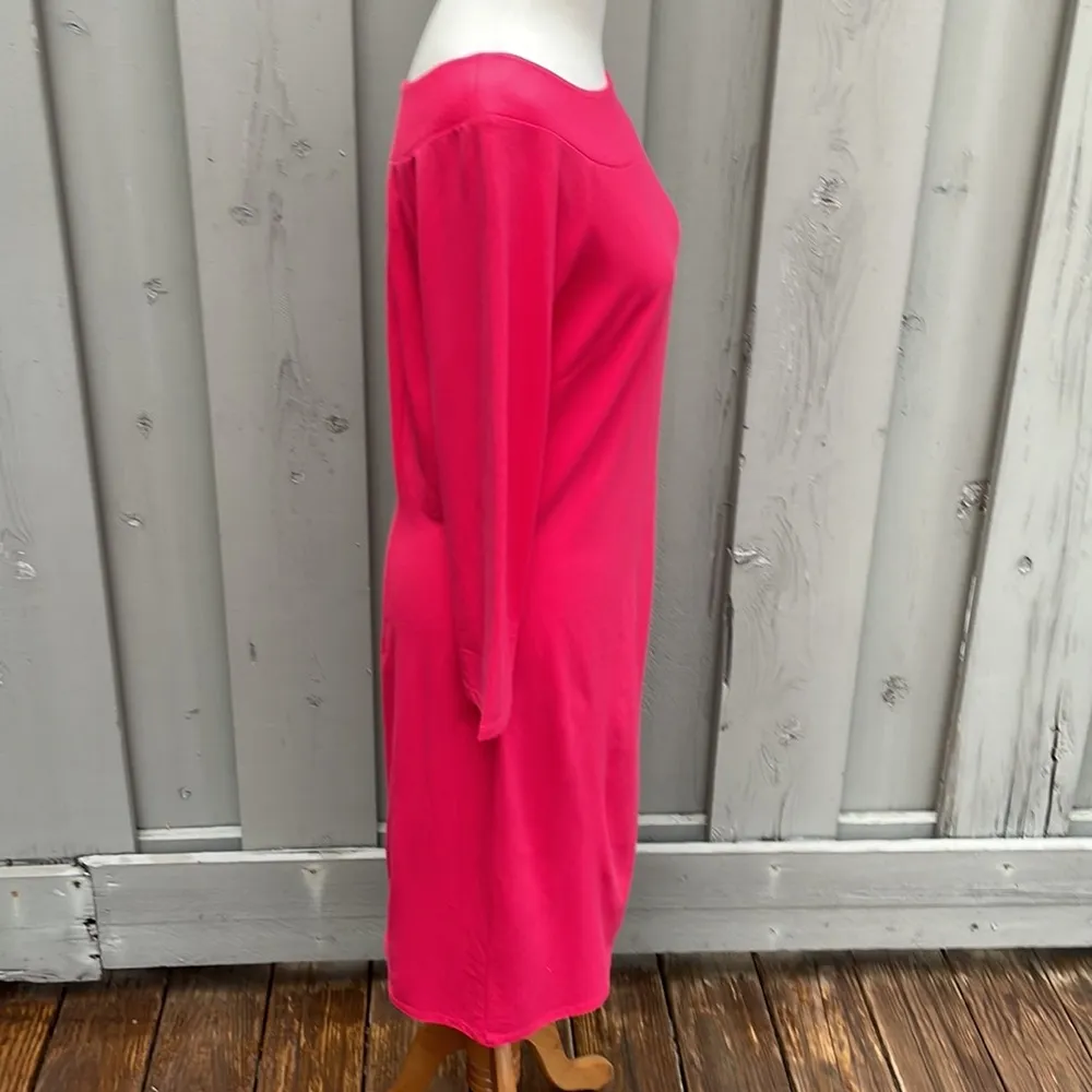 Talbots Spring Pink Rayon/Nylon/Spandex Midi Shift Boat Neck Dress Women Sz. Sm - Image 5
