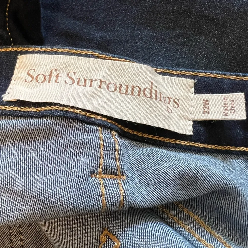 Soft Surroundings Supremely Soft Jeans NWT High Rise Skinny Ankle Dark Wash 22W - Image 11