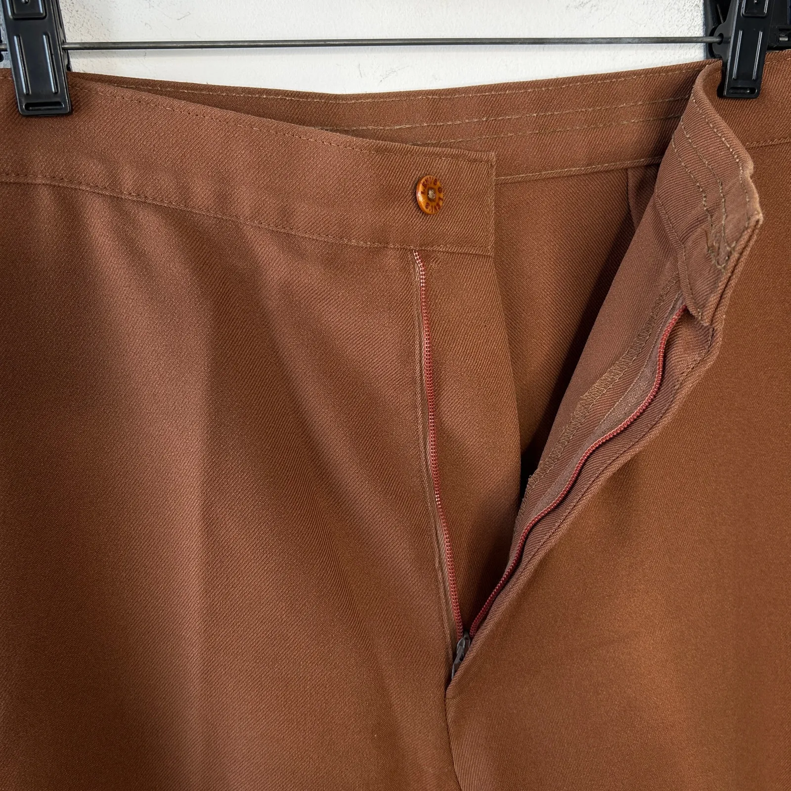 LEVIS Vintage 70s Brown Pants Womens 18 Khaki Trousers Retro Academia Twee Chic - Image 5