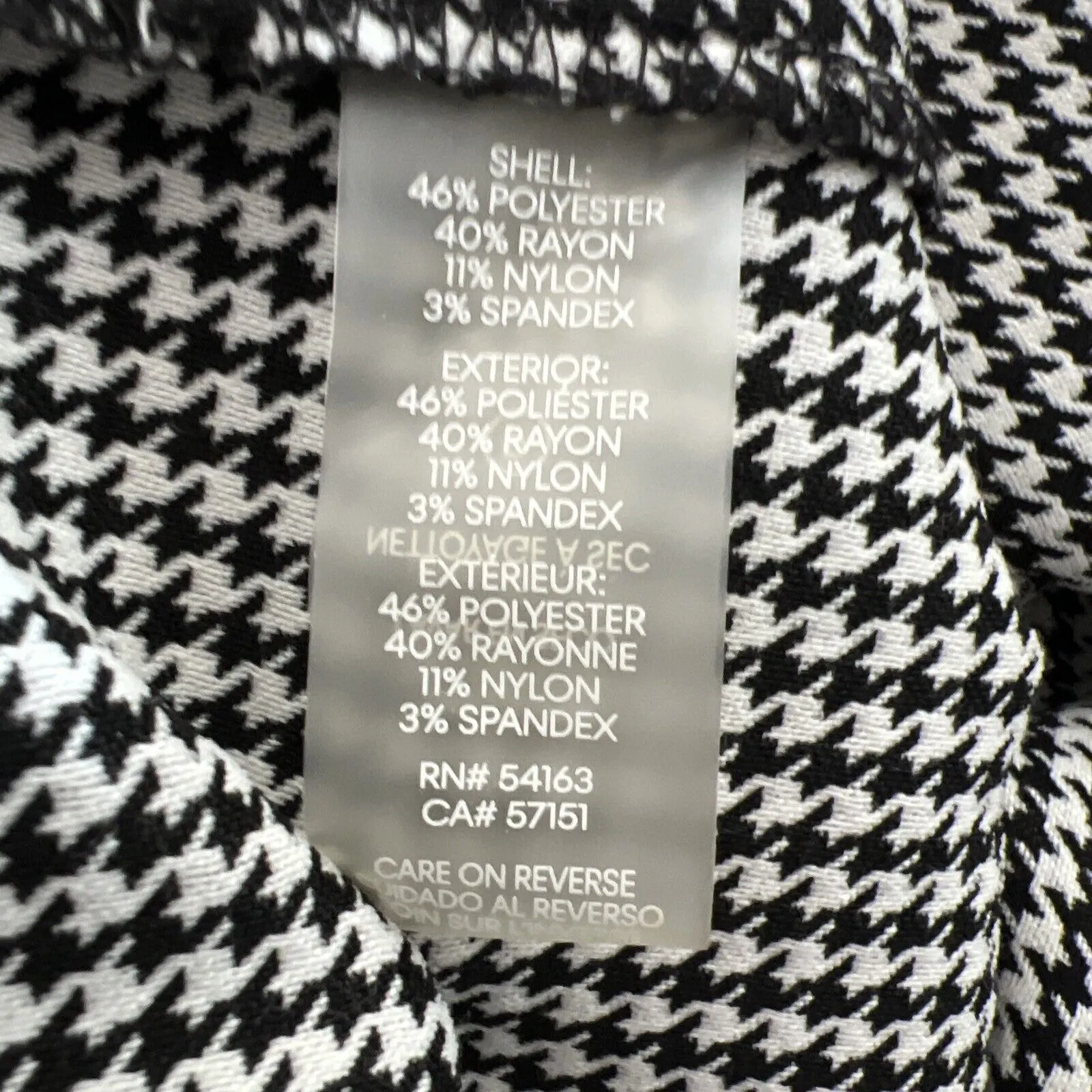 Calvin Klein Sheath Dress Black White Houndstooth‎ Print Sleeveless Size 4 - Image 9