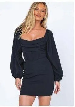 Black Mini Dress Long Sleeve - Image 5