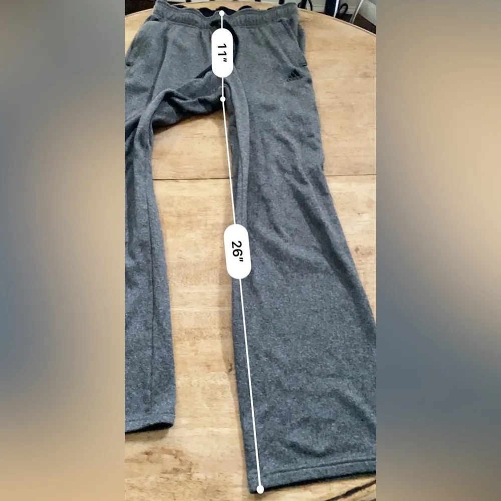 Adidas Climawarm Women’s Sz S Dark Heathered Gray Fleece Open Hem Athletic Pants - Image 9