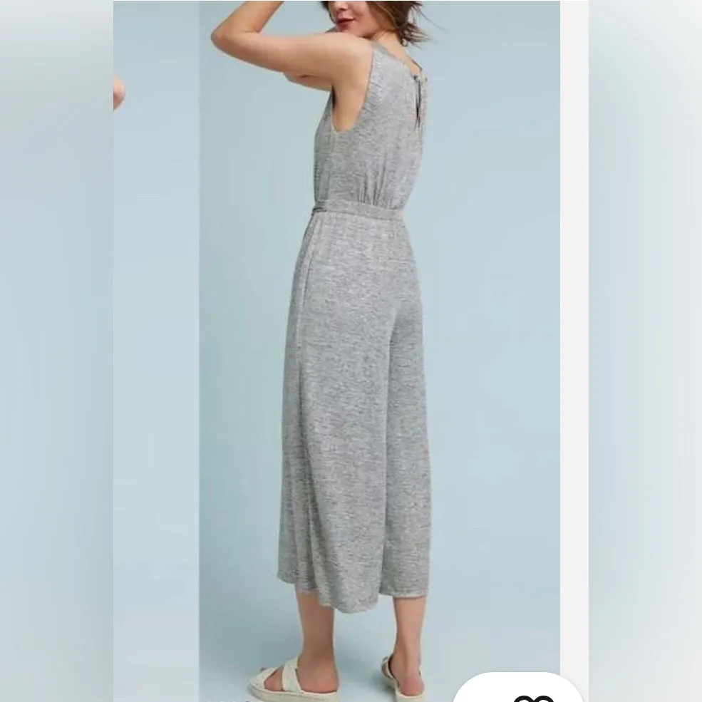 Anthropologie Meadow Rue Alchemist metallic silver sleeveless jumpsuit M new NWT - Image 2
