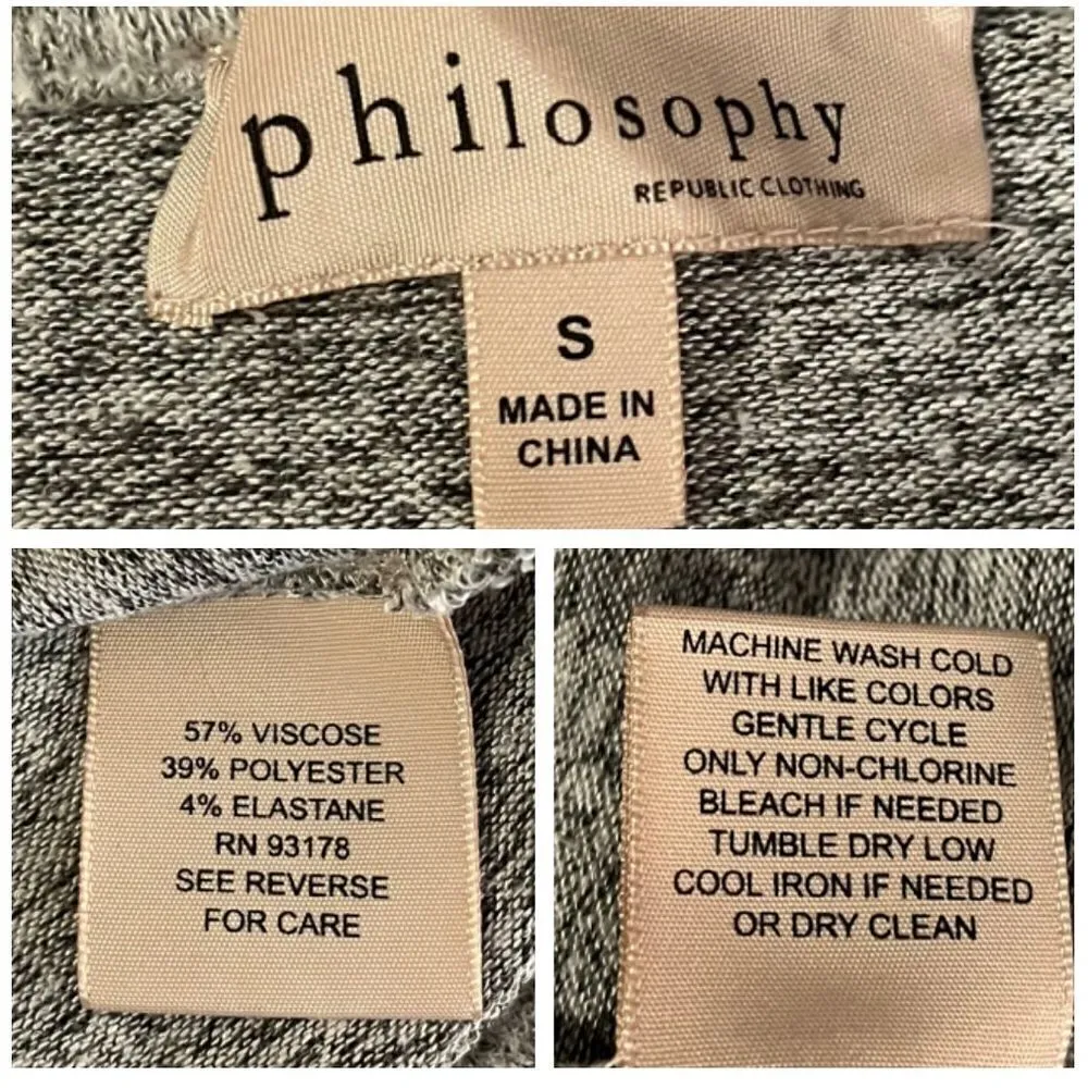 Philosophy Bell Sleeve Sweater Marled Heather Grey S - Image 8