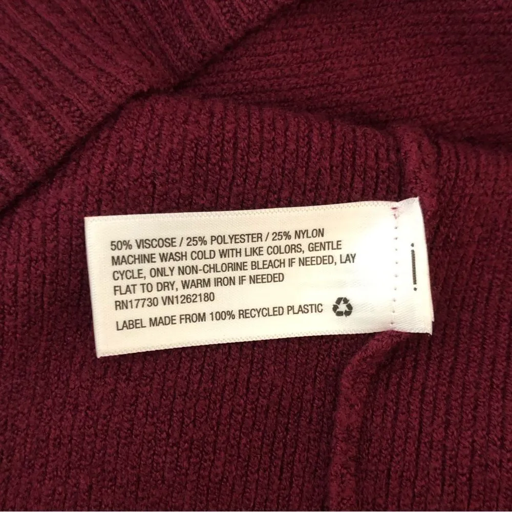 A New Day Burgundy Ribbed Knit Long Sleeve Sweaterdress size XS NWT - Image 9