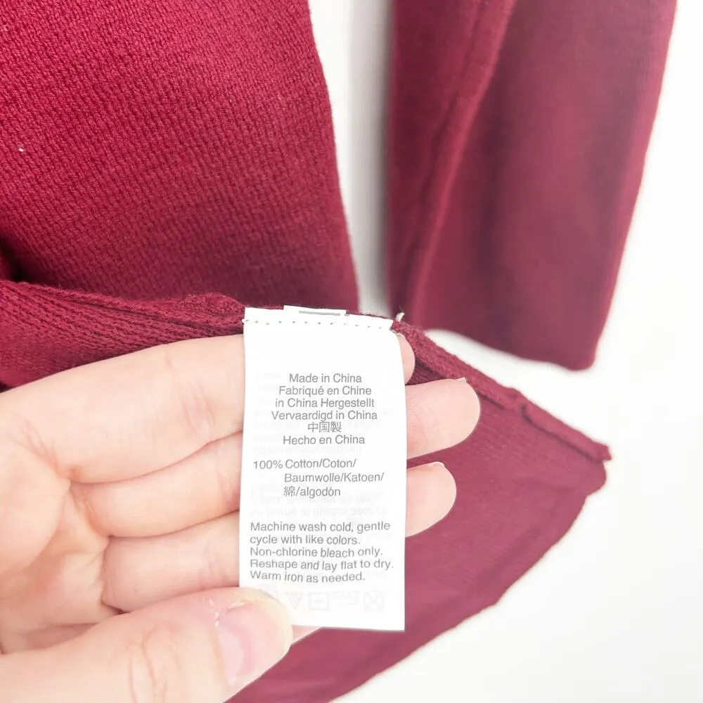 NWT J. Crew Mercantile Womens Collarless Sweater Blazer Cardigan Size L Burgundy - Image 4