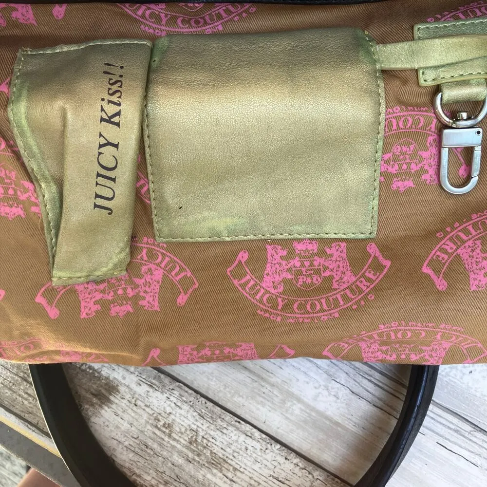 VTG Y2K Juicy Couture Purse Black Leather Studded Satchel Bikercore Grunge Goth - Image 9