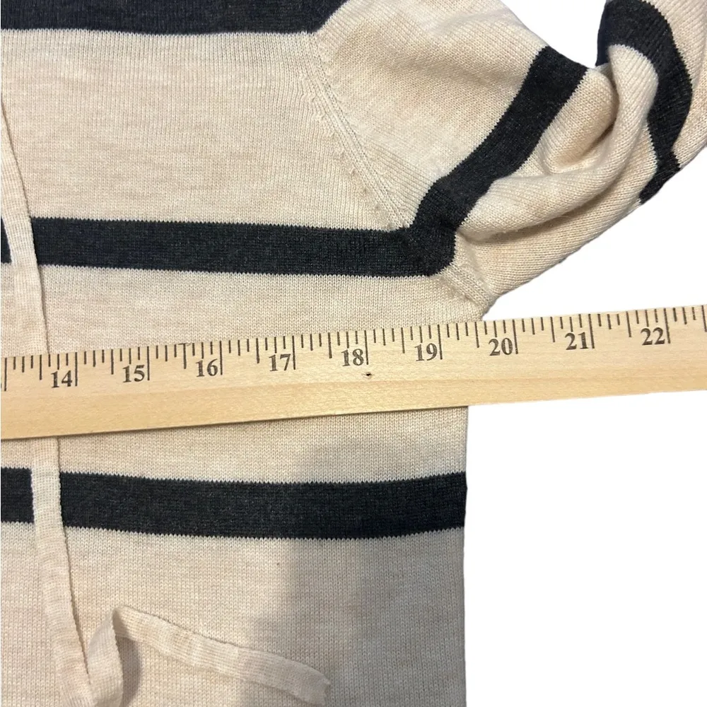 FATE beige and black hoodie Striped Wool Blend Knit Sweater size Small - Image 5