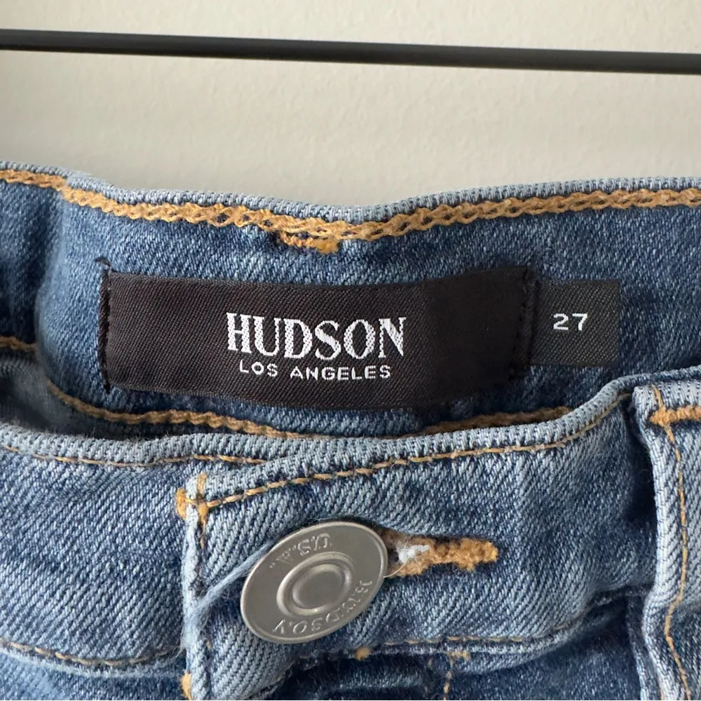 Hudson Nico Straight Jeans Blue Classic Denim distressed cotton blend stretch 27 - Image 9