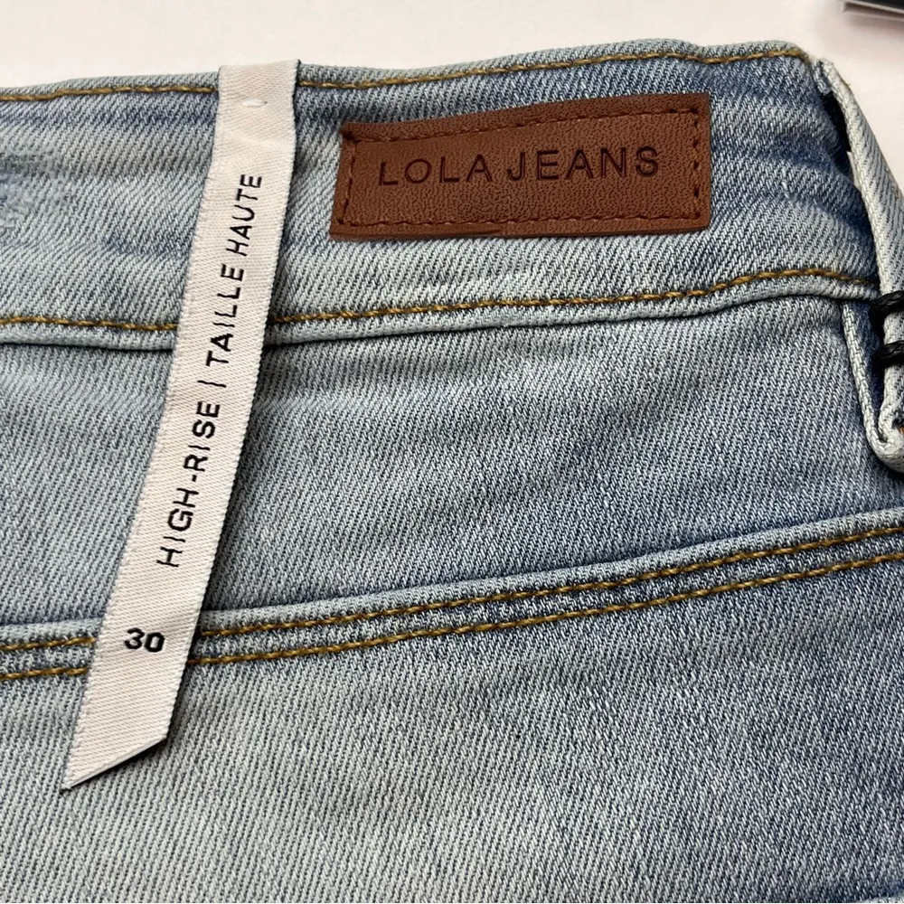 Lola Jeans Alexa SL Women Size 30 Denim Blue Jeans Skinny High Rise Fray Hem NEW - Image 8