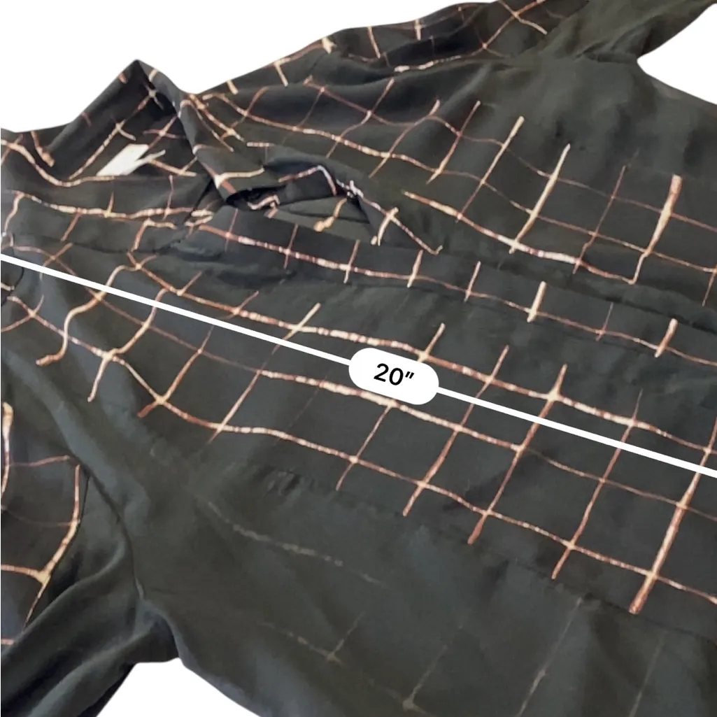 Leith Black Grid Button Down Blouse Shirt NEW Size small - Image 10