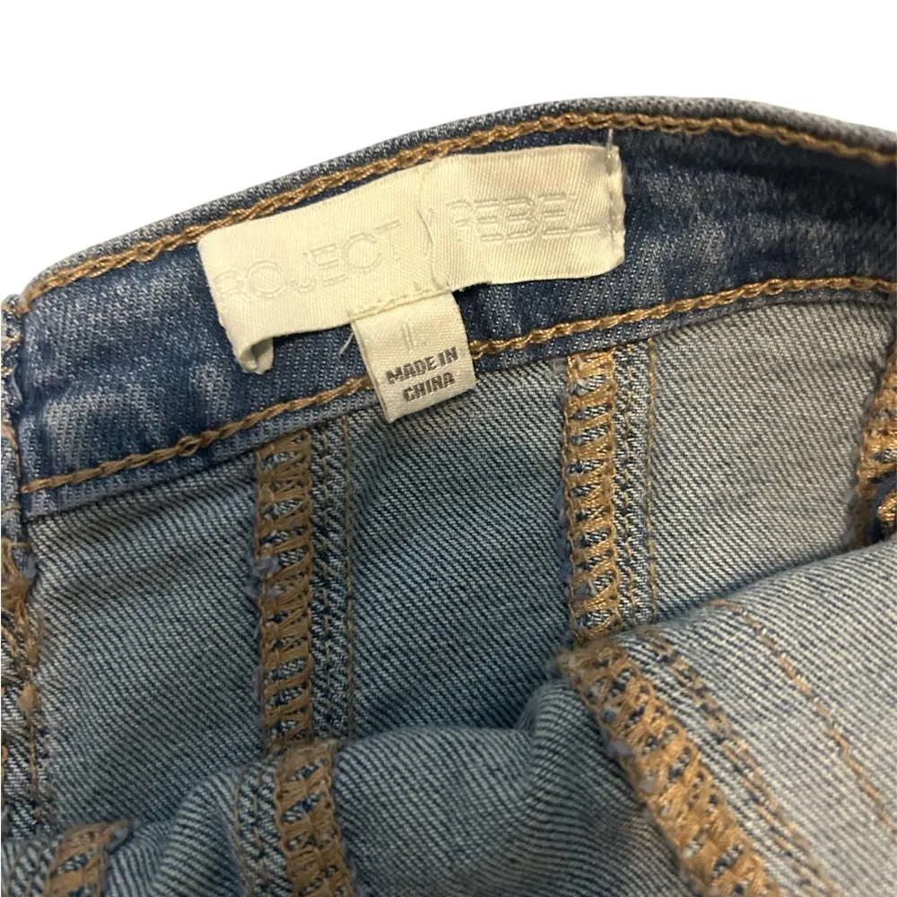 Project Rebel Denim Jean tube top Shirt Crop Top size large nwt - Image 4