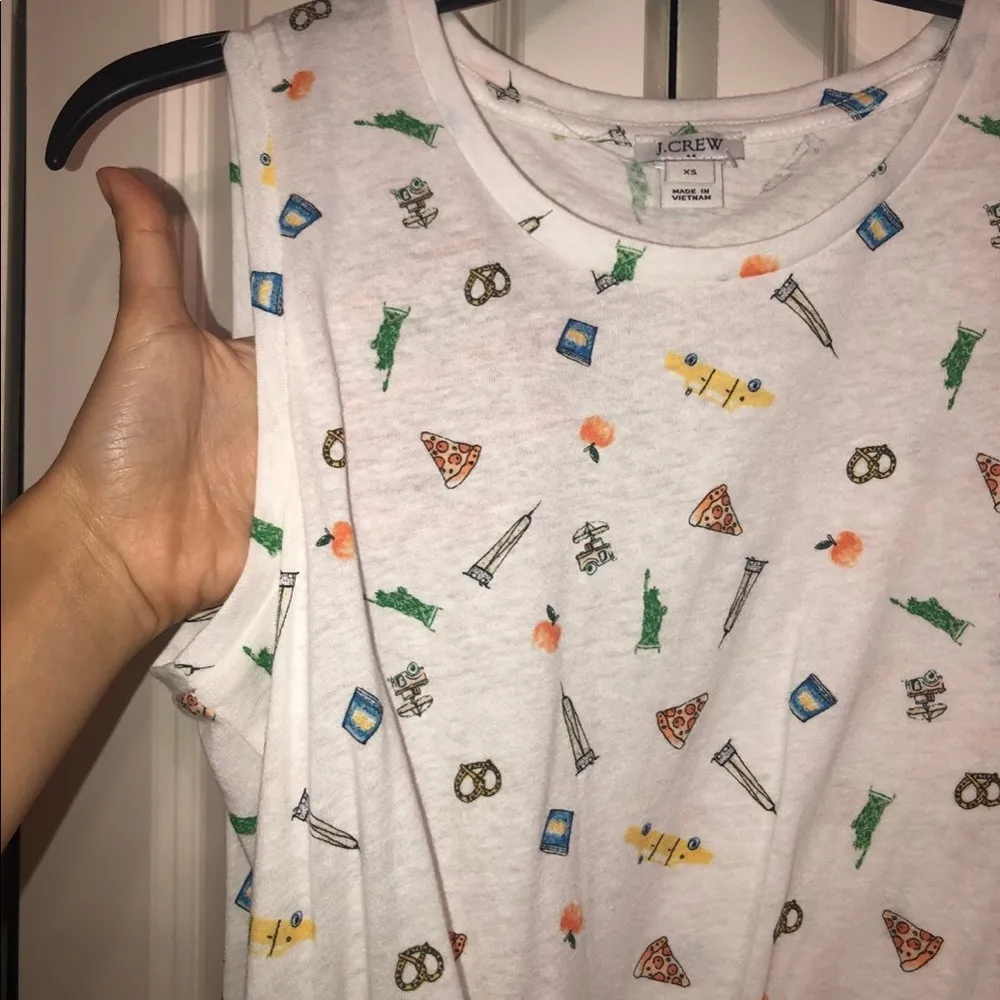 J Crew Tank Top NYC Logo motif with tie knot bottom - Image 7