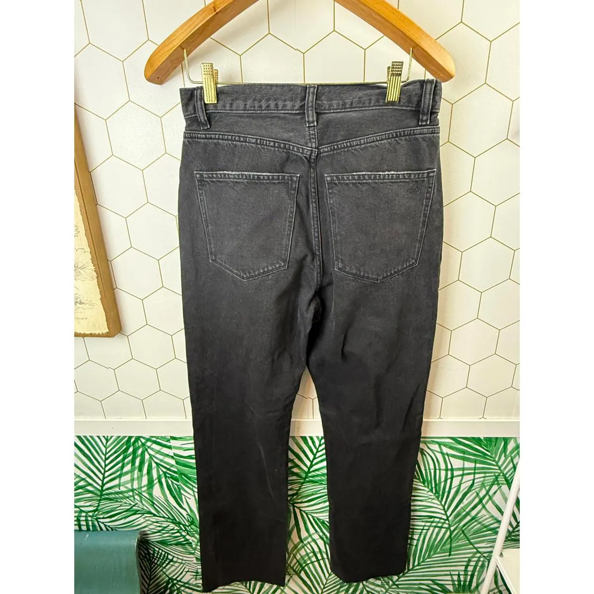 DL1961 Emilie Straight Ultra High Rise Vintage Black Jean - Size - 31" - Image 2