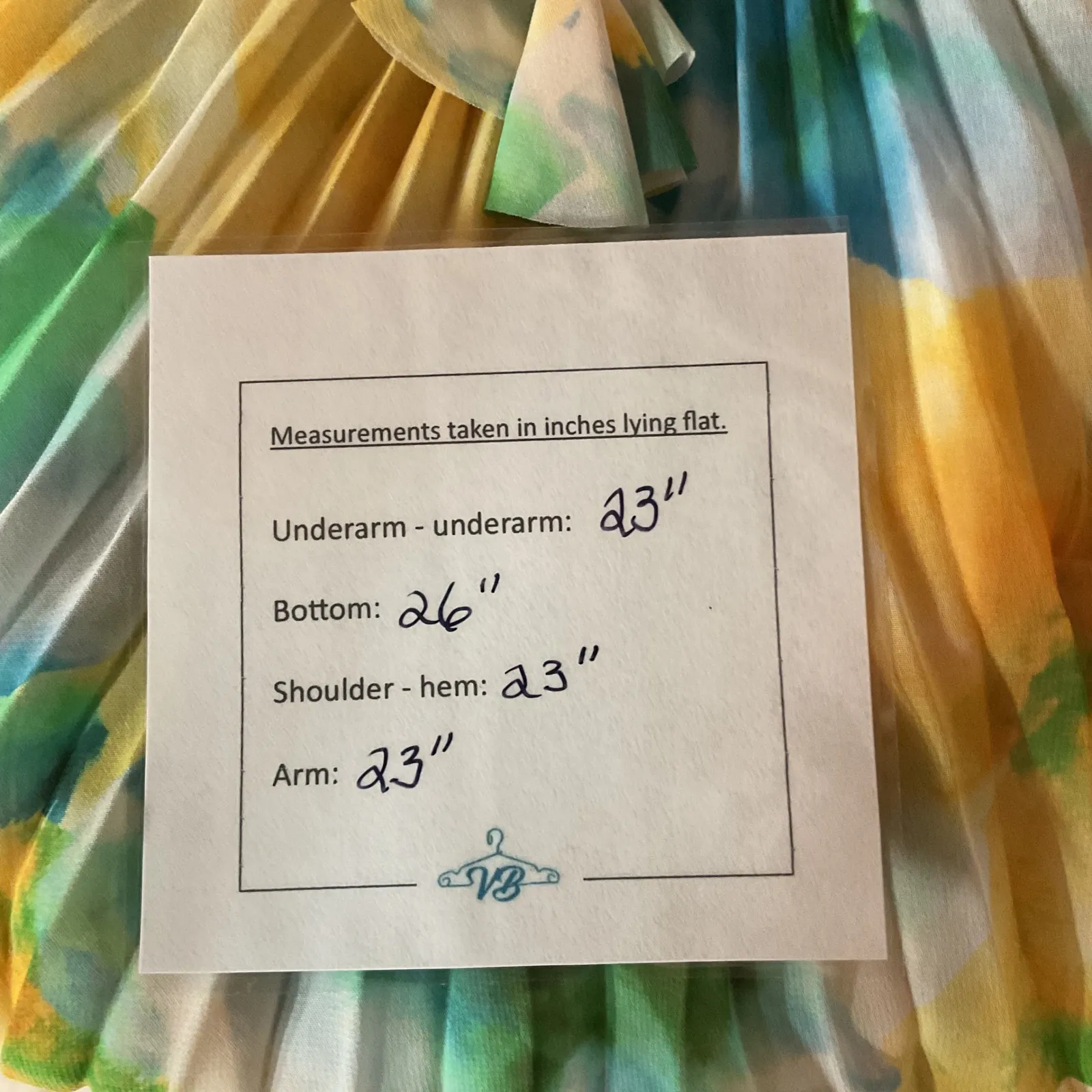 Misa Rina Top Citron Water Color V Neck Long Sleeve Tassel Pleated Top Sz L NWT - Image 7