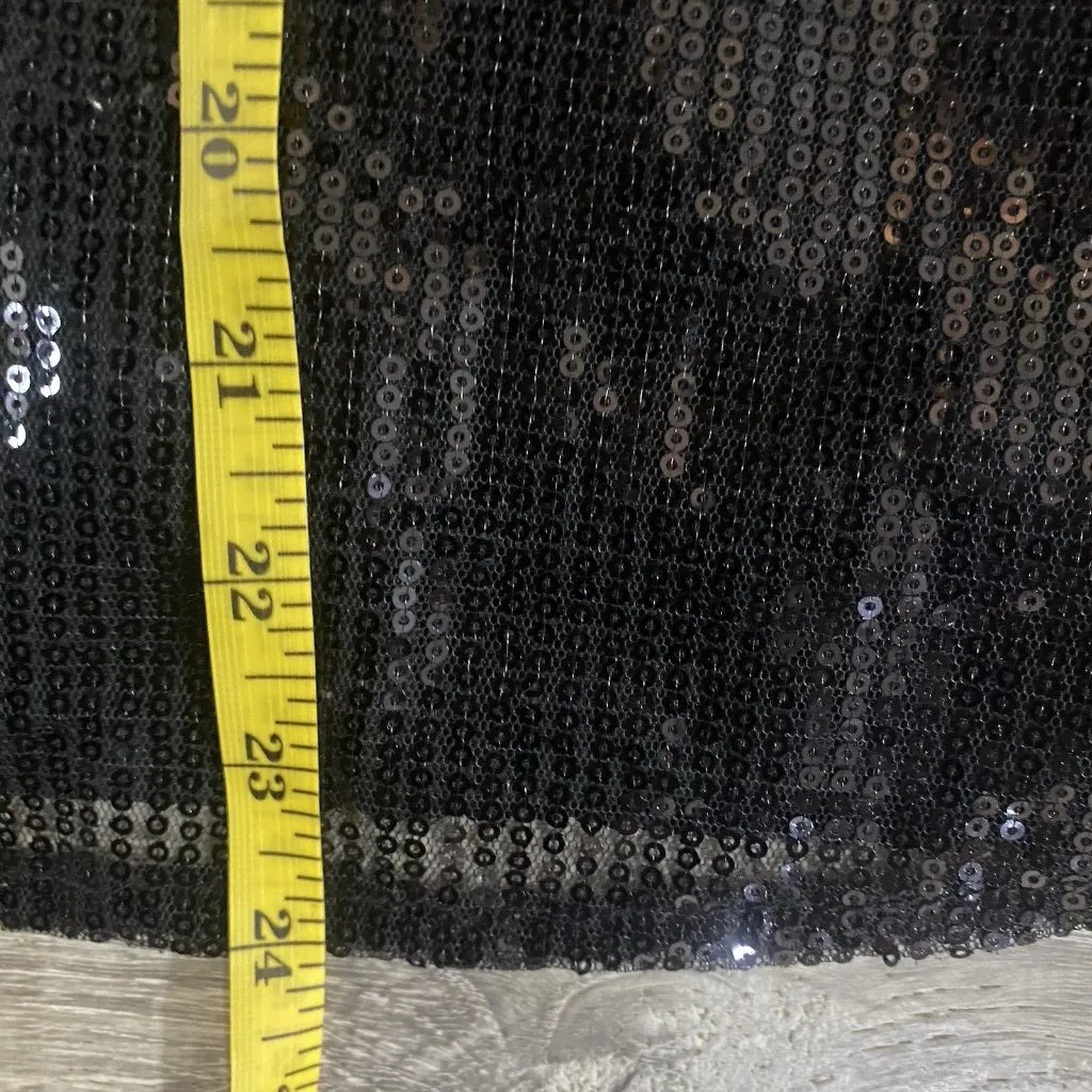 Andree by Unit  Black Sequin Top Size Small Sequined Lace Blouse Tank - Image 4