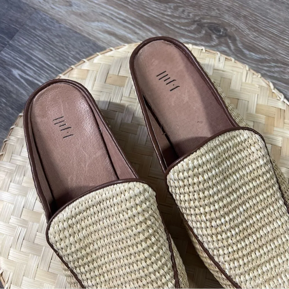 J. Jill woven wicker & leather trim‎ loafers women’s size 8.5 Brown - Image 3