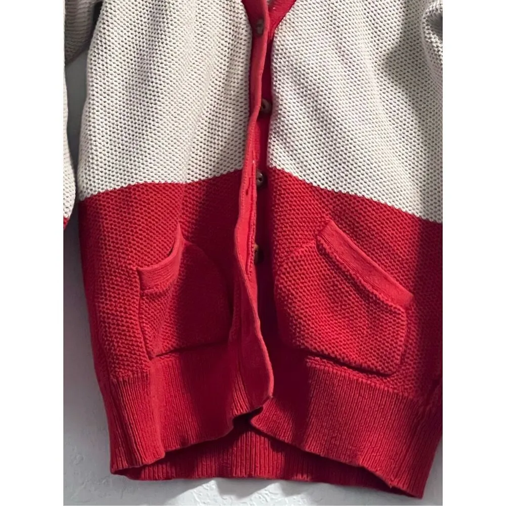 Fossil Vintage Colorblock Sweater Cardigan chunky grandpa S - Image 2