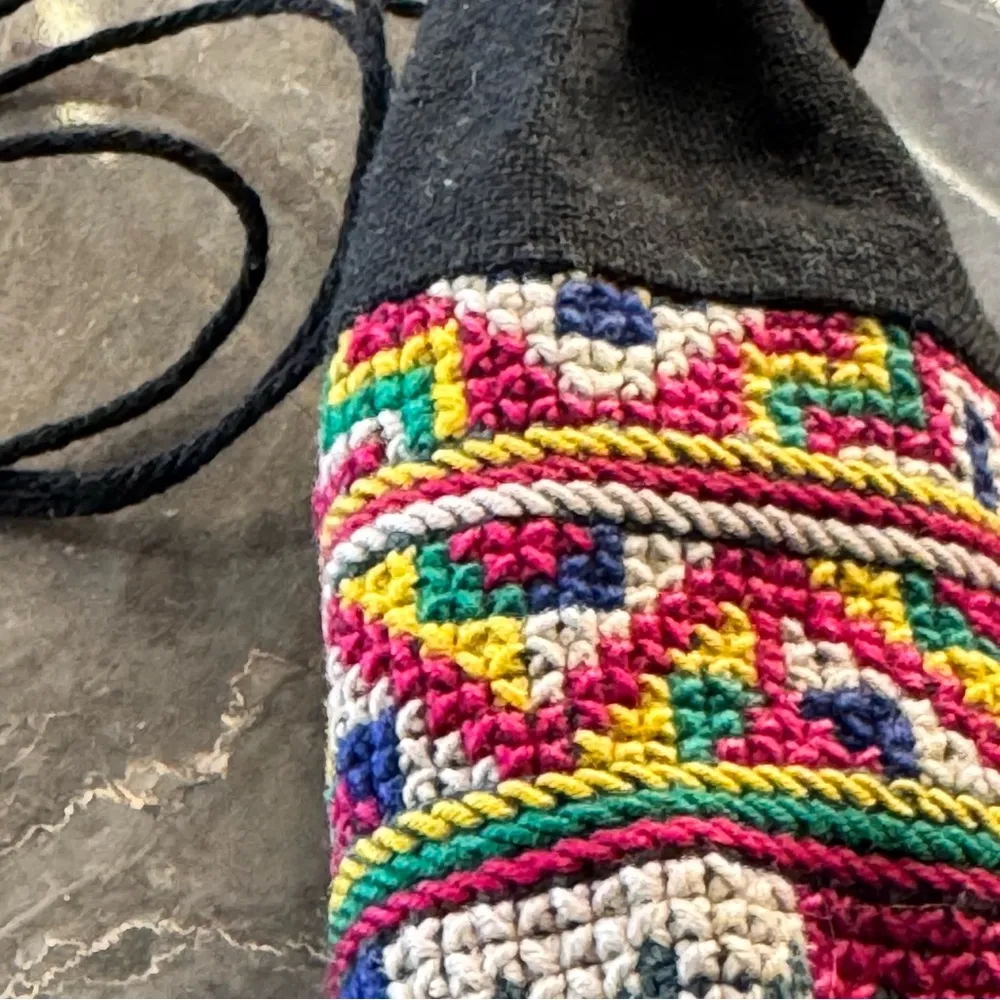 Handmade pouch necklace medicine bag Black - Image 4