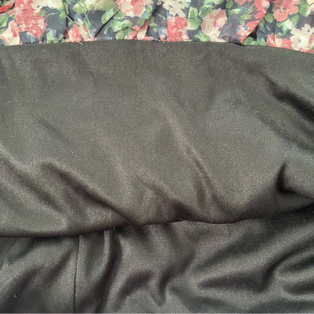 VICI X Fate Black Pink Floral Long Sleeve Ruched Mini Dress, Sz M - Image 14