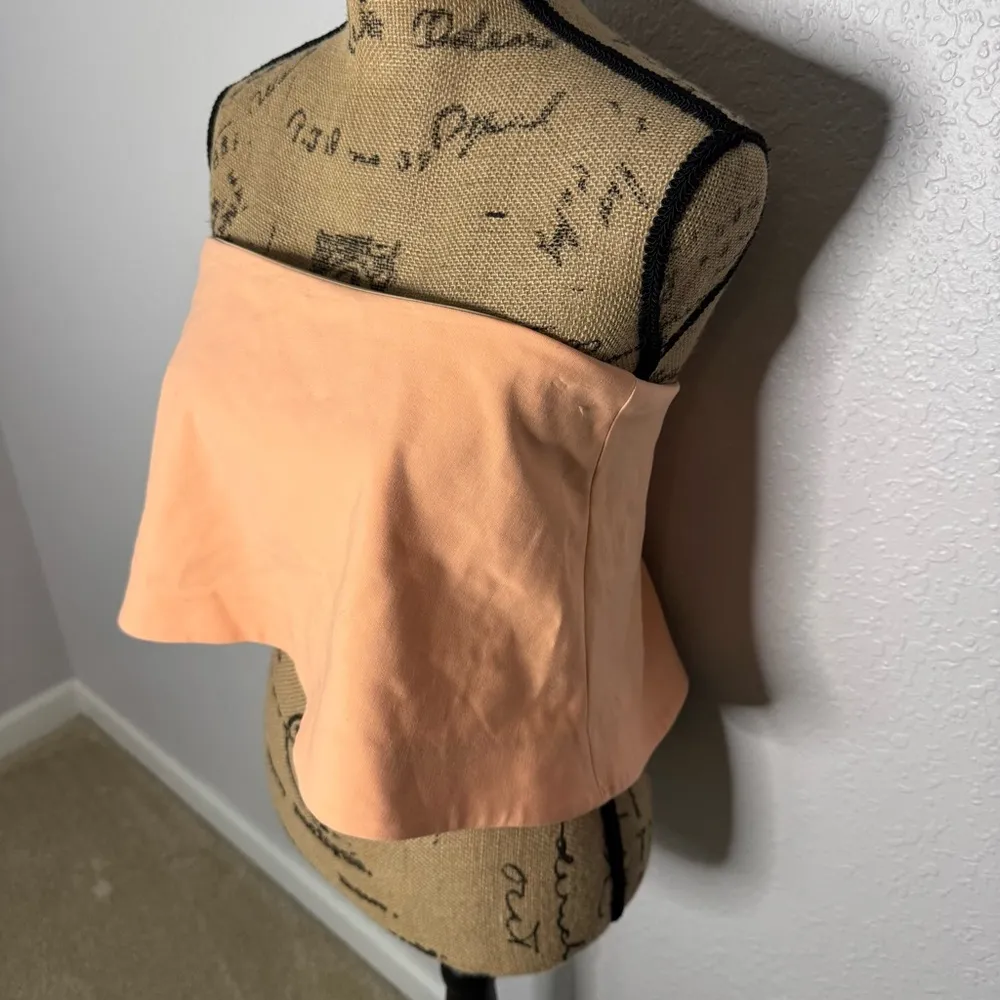 Elizabeth & James Sunwashed Orange Ponte Knit Strapless Addilyn Crop Top Size M - Image 2