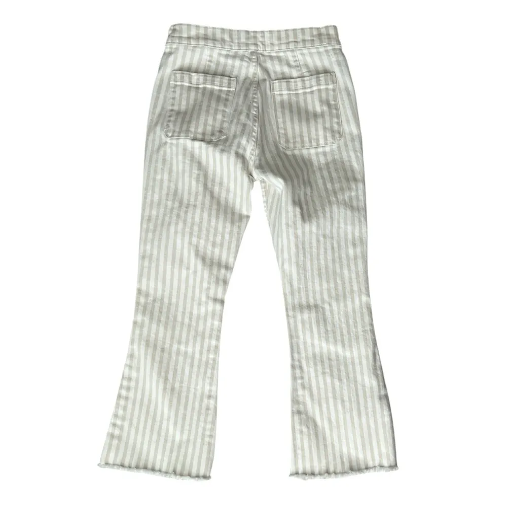 Frame Le Bardot Stripe Crop Flare Jeans | Courtyard Tan Stripe | 27 - Image 5