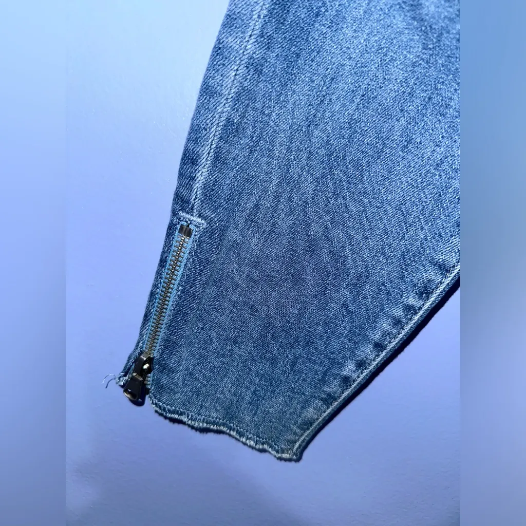 J Brand Lightyear‎ Mid Rise Ankle Zip Crop Skinny Jeans Light Wash EUC Size 26 - Image 5