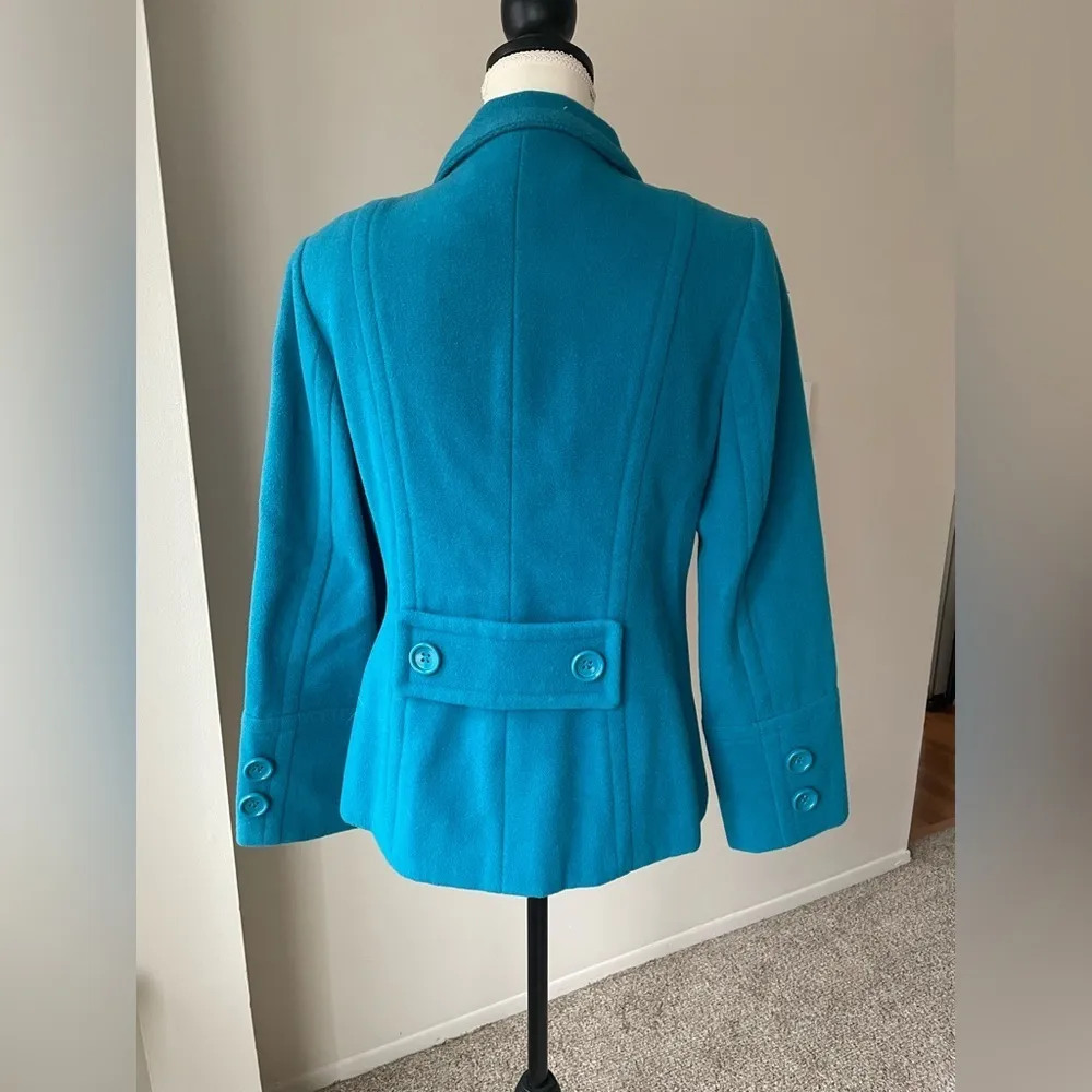 Relativity Blue Wool Vintage Boxy Blazer Double Breasted Size Small - Image 6