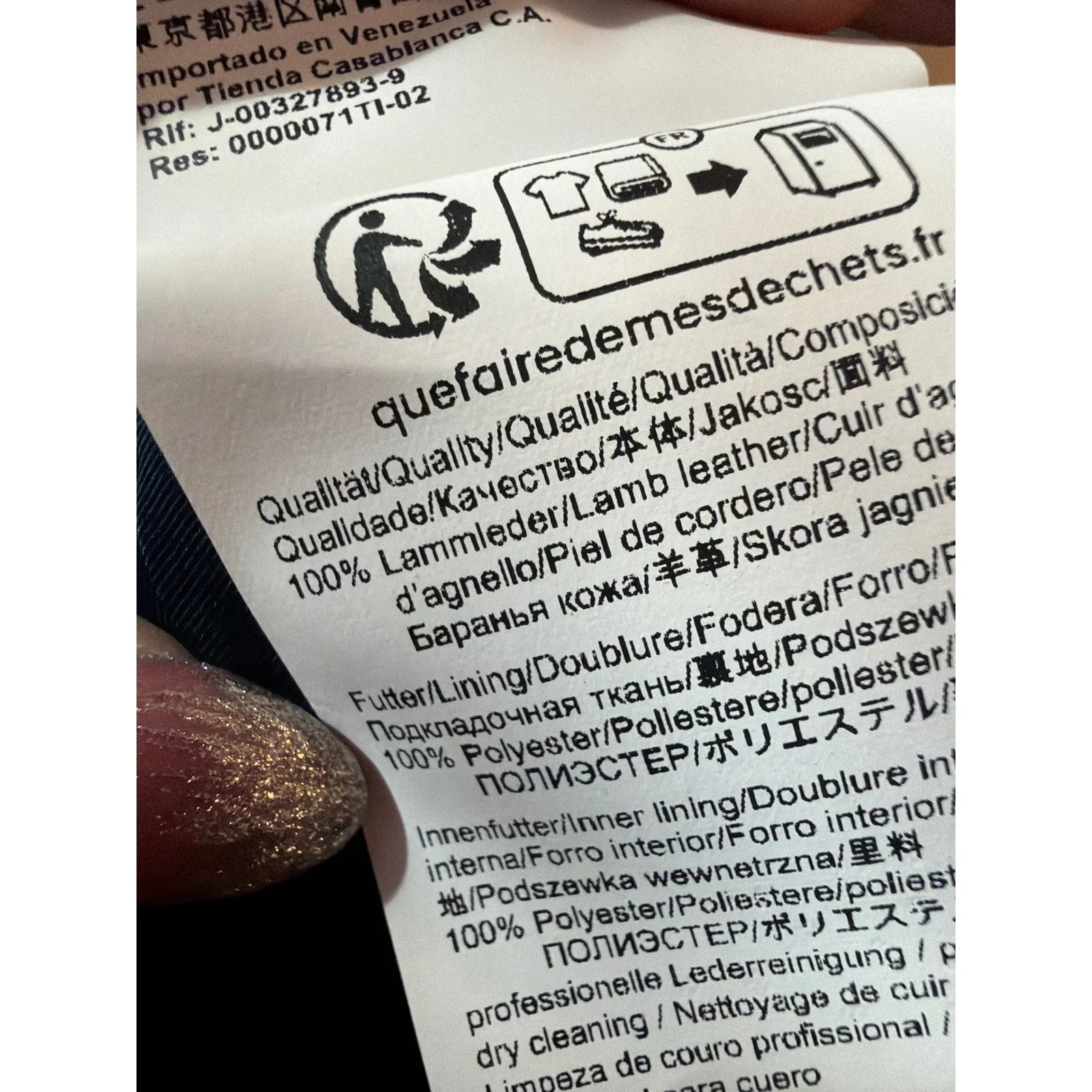 BOSS Womens 12 Navy Blue Leather Pencil Skirt Slit Front Zip Back Lined Lambskin - Image 8