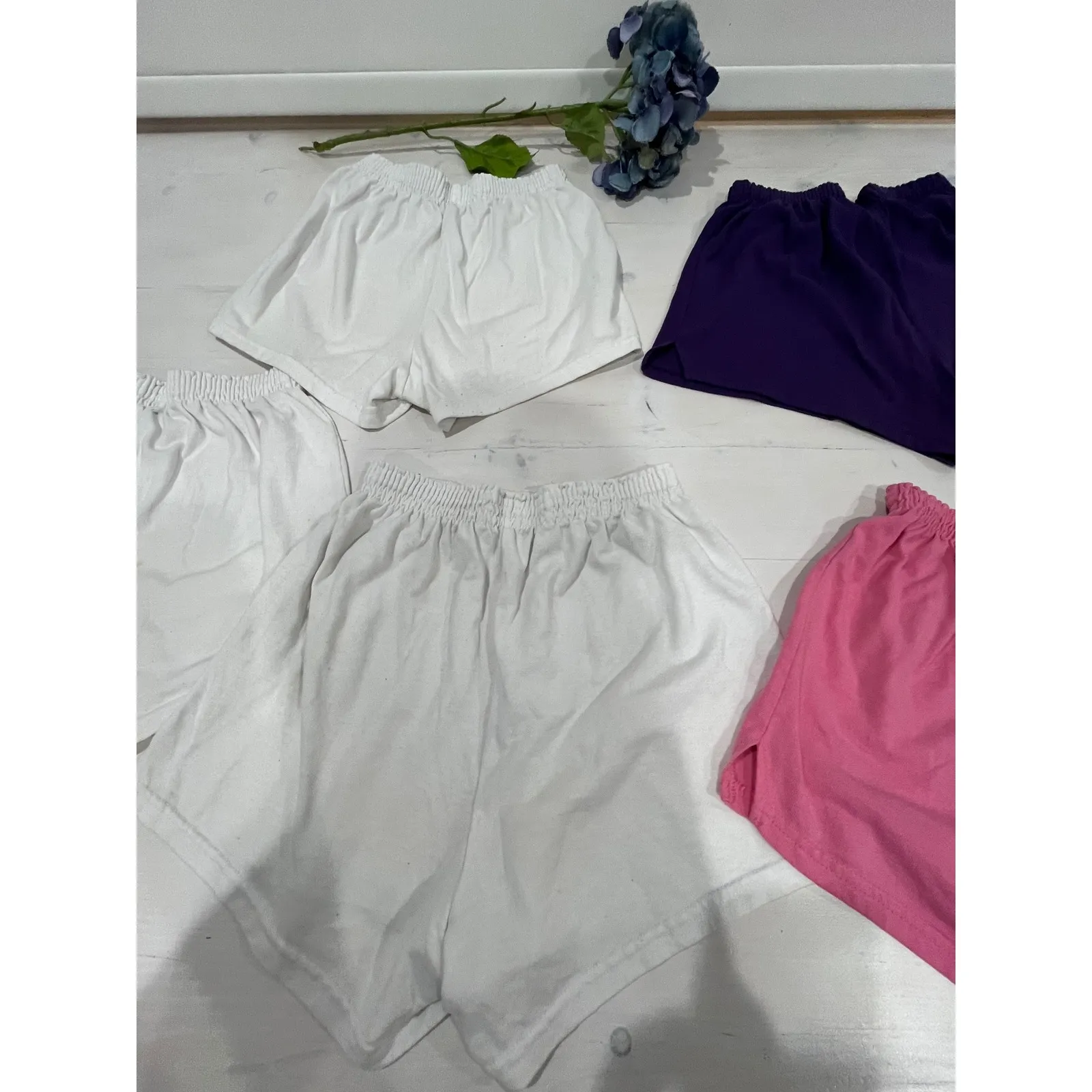Womens Soffe Shorts Medium Lot of 5 White Pink‎ Purple Elastic Waist Athletic - Image 9