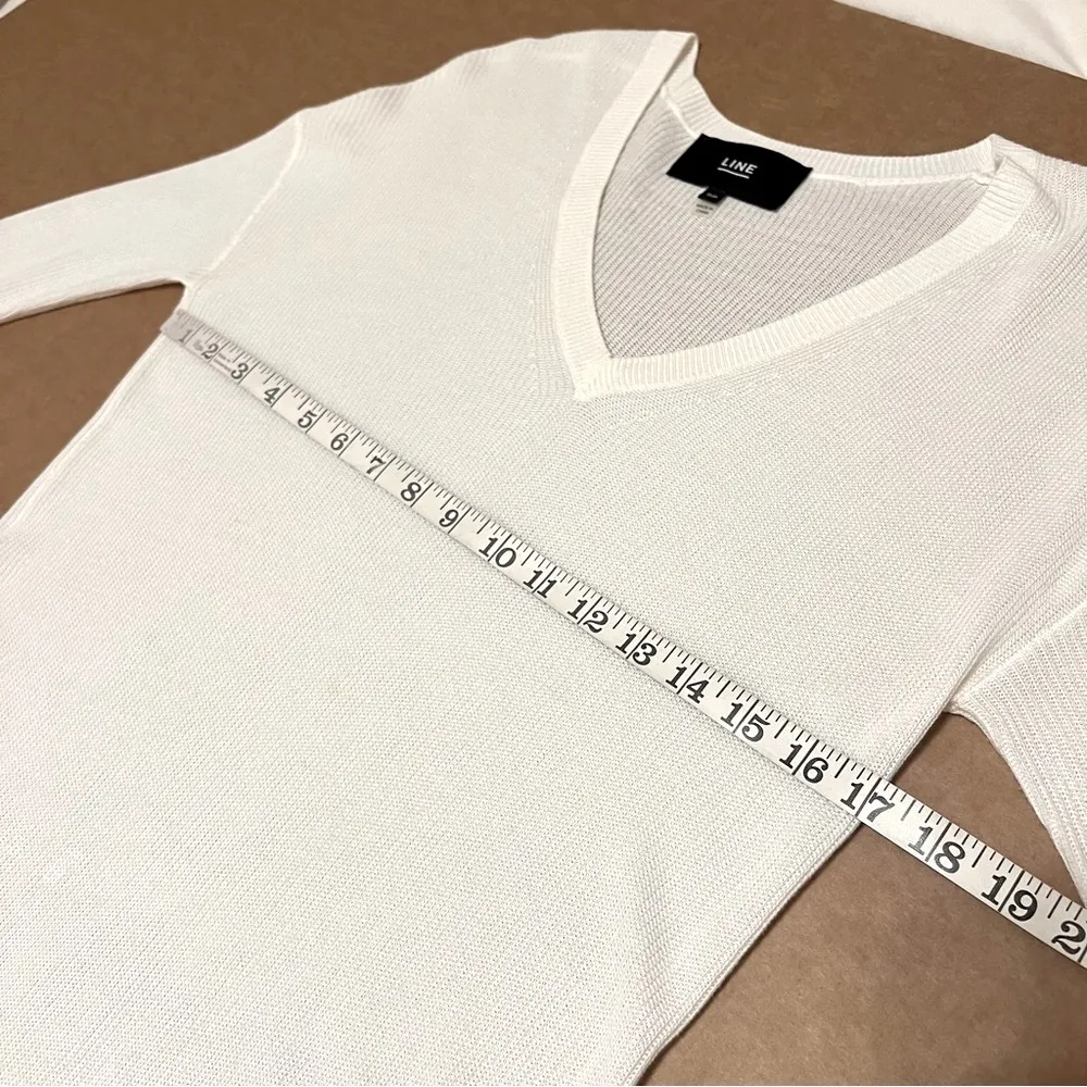 LINE Asymmetric pullover sweater, lightweight cashmere/viscose blend, cream, S Size undefined - Image 4