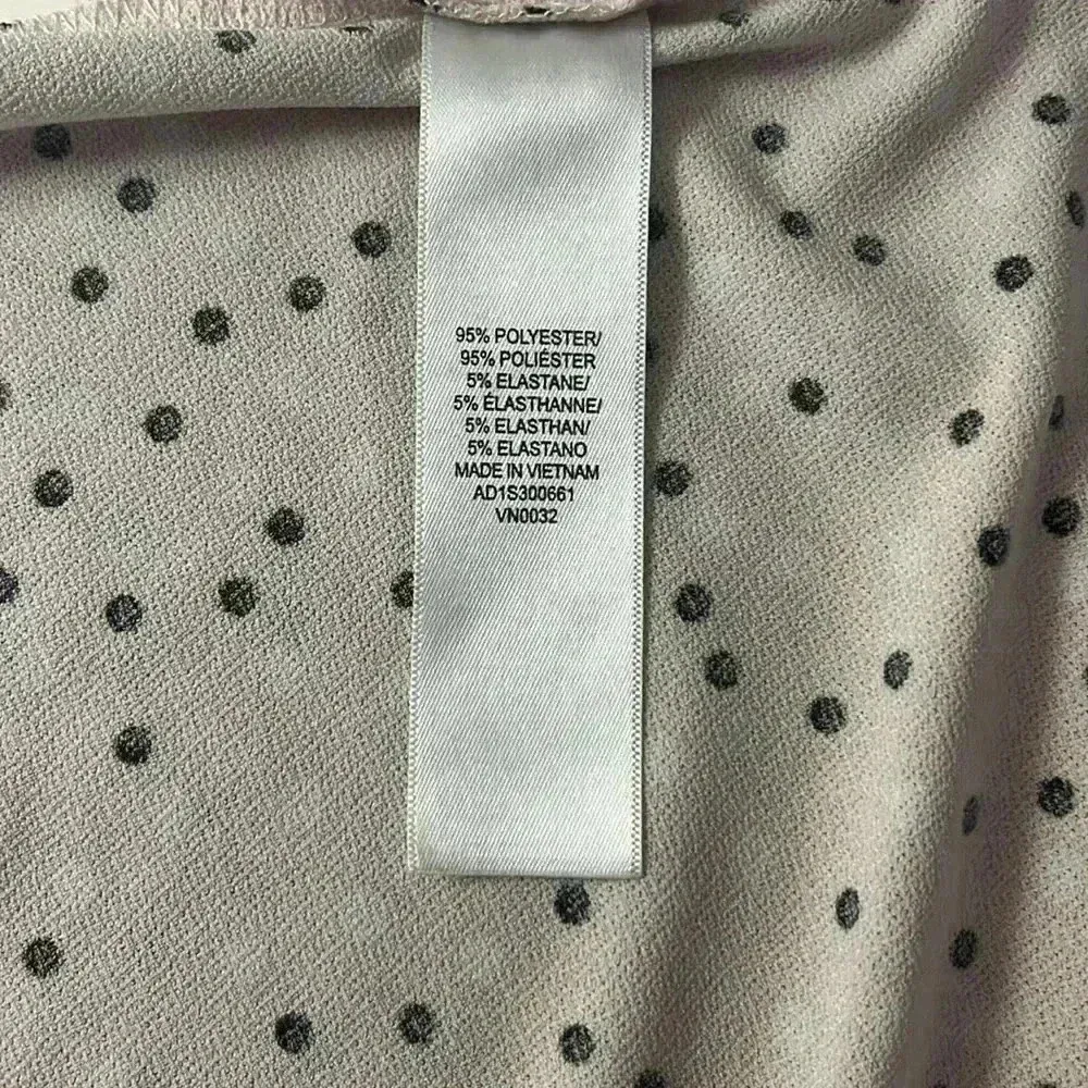 Adrianna Papell Sleeveless Polka Dot Blouse Pink Beige Large - Image 7