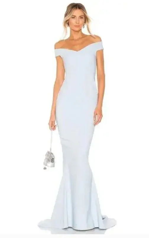 Nookie X Revolve Allure Gown In Dusty Blue Baby Blue Size Medium Womens - Image 1