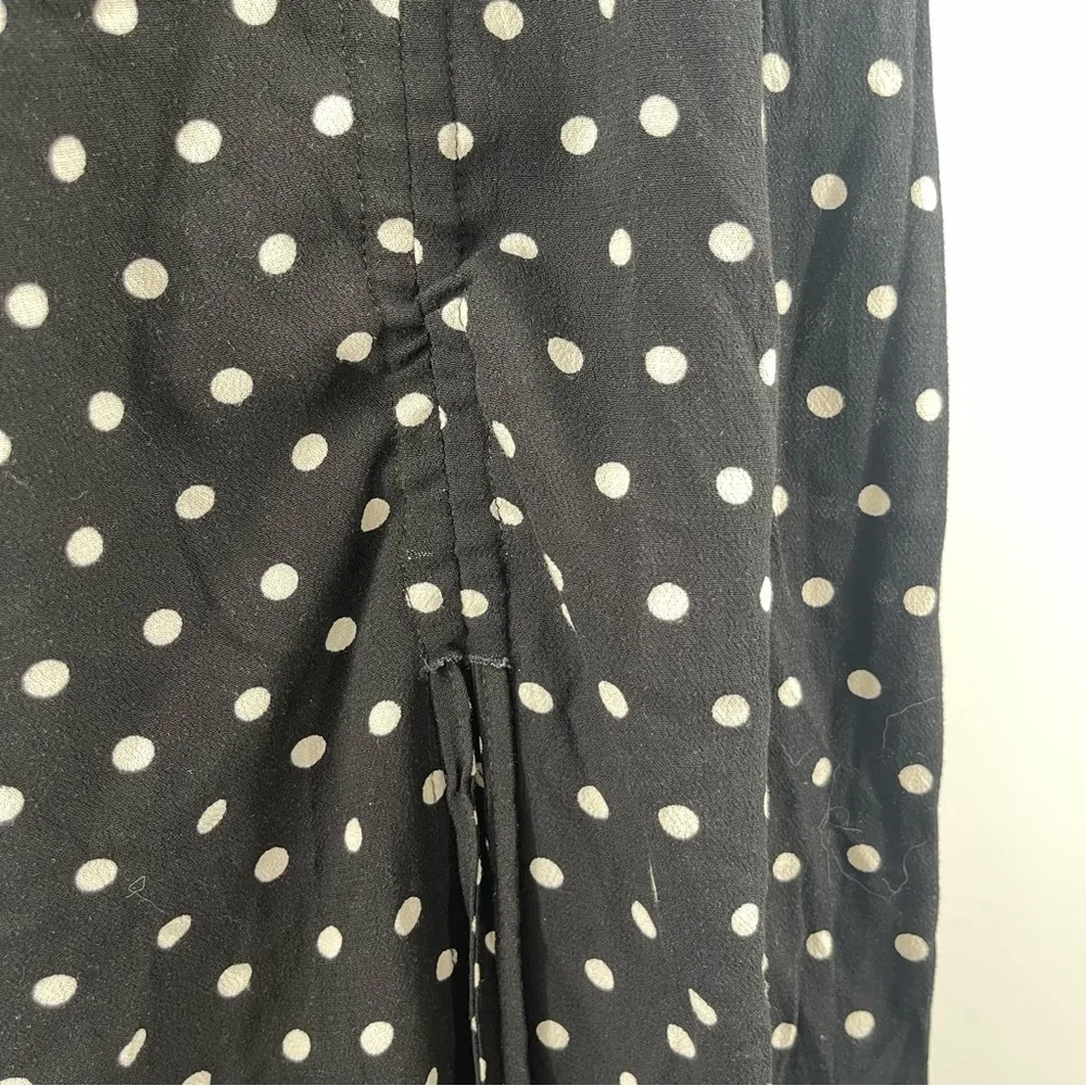 NEW FREE PEOPLE Midi Skirt Size 2 Cutie Crossing Black Polka Dot Ruched NWOT - Image 10