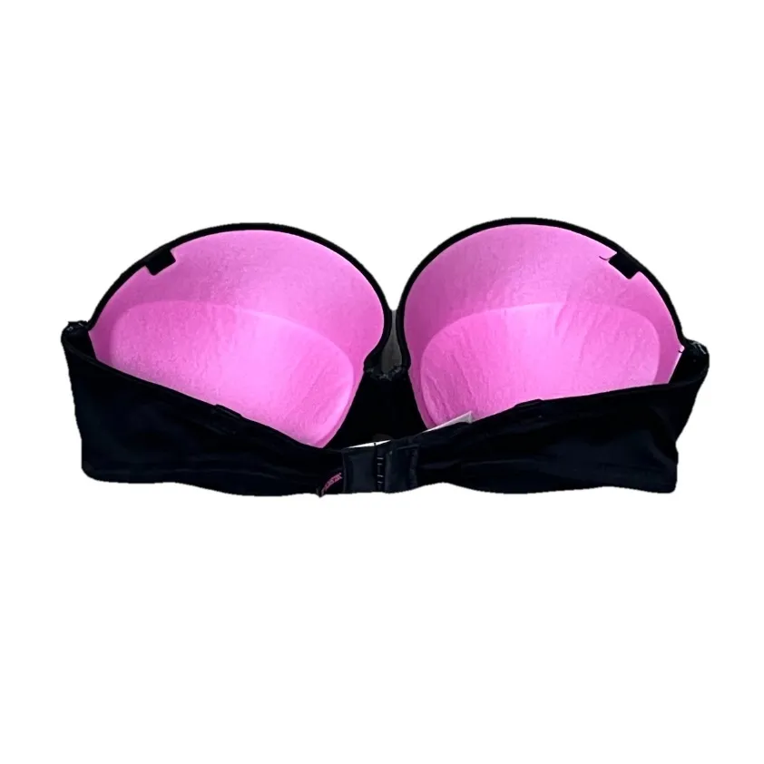 Victoria’s Secret PINK Black Strapless Bra 32C Underwire Push-Up - Image 3