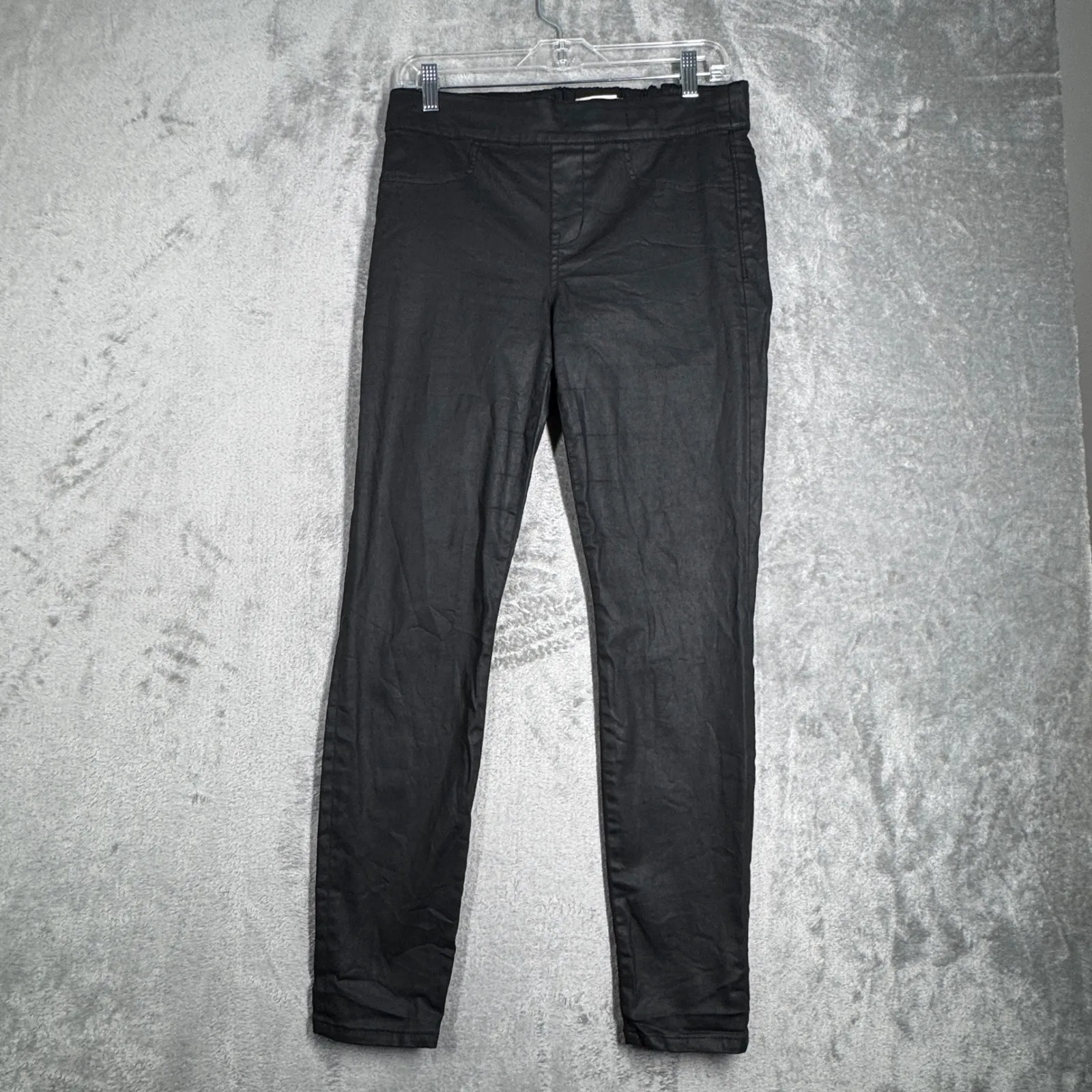 Madewell Jeans Women 8 30" Coated Black Skinny Skinny Pull On Casual Grunge Edgy - Image 2