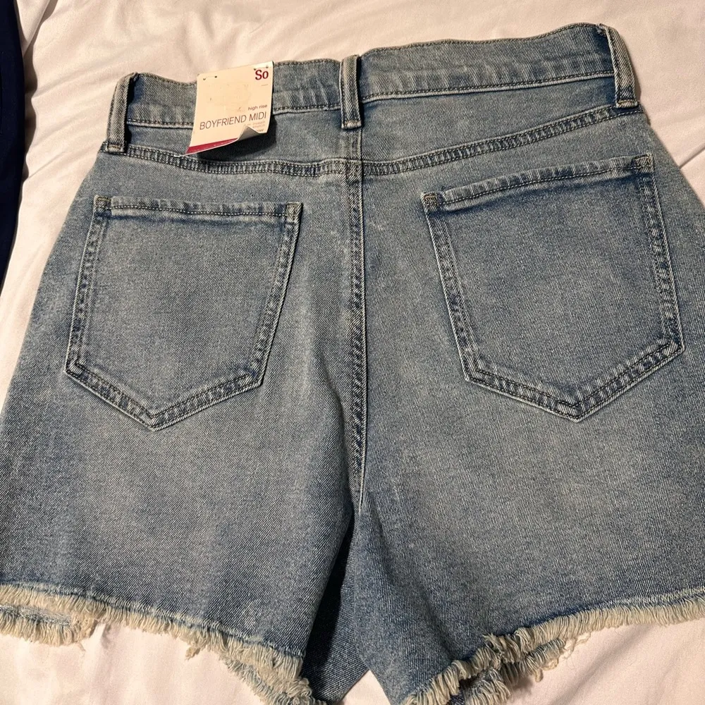 Sonoma brand NWT high rise boyfriend midi distressed jean shorts - size 9/29W - Image 4