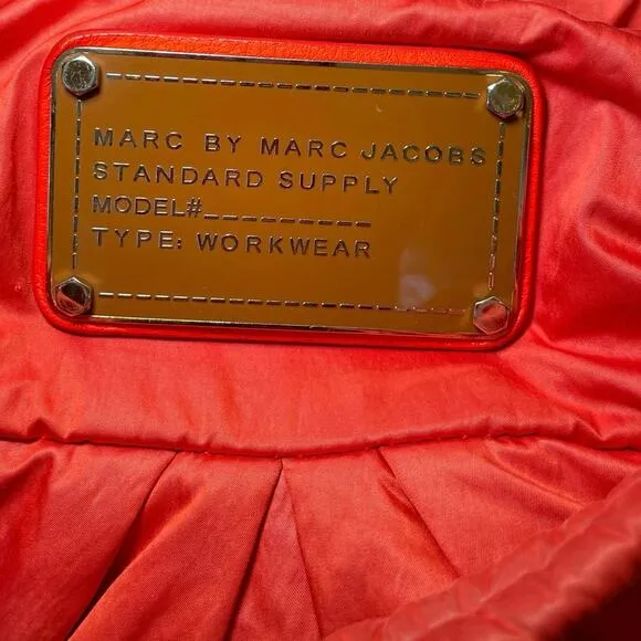 Marc‎ by Marc Jacobs Nylon Hobo Bag Orange Silver Hardwear Handbag Shoulder Bag - Image 11