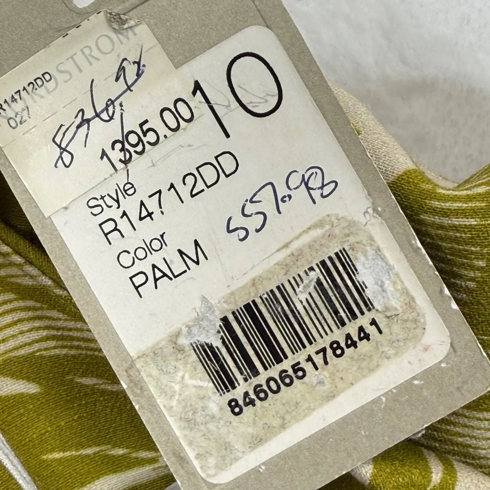 Jason Wu linen blend Silk trim Palm Print Halter Dress Green Size‎ 10 no belt - Image 10