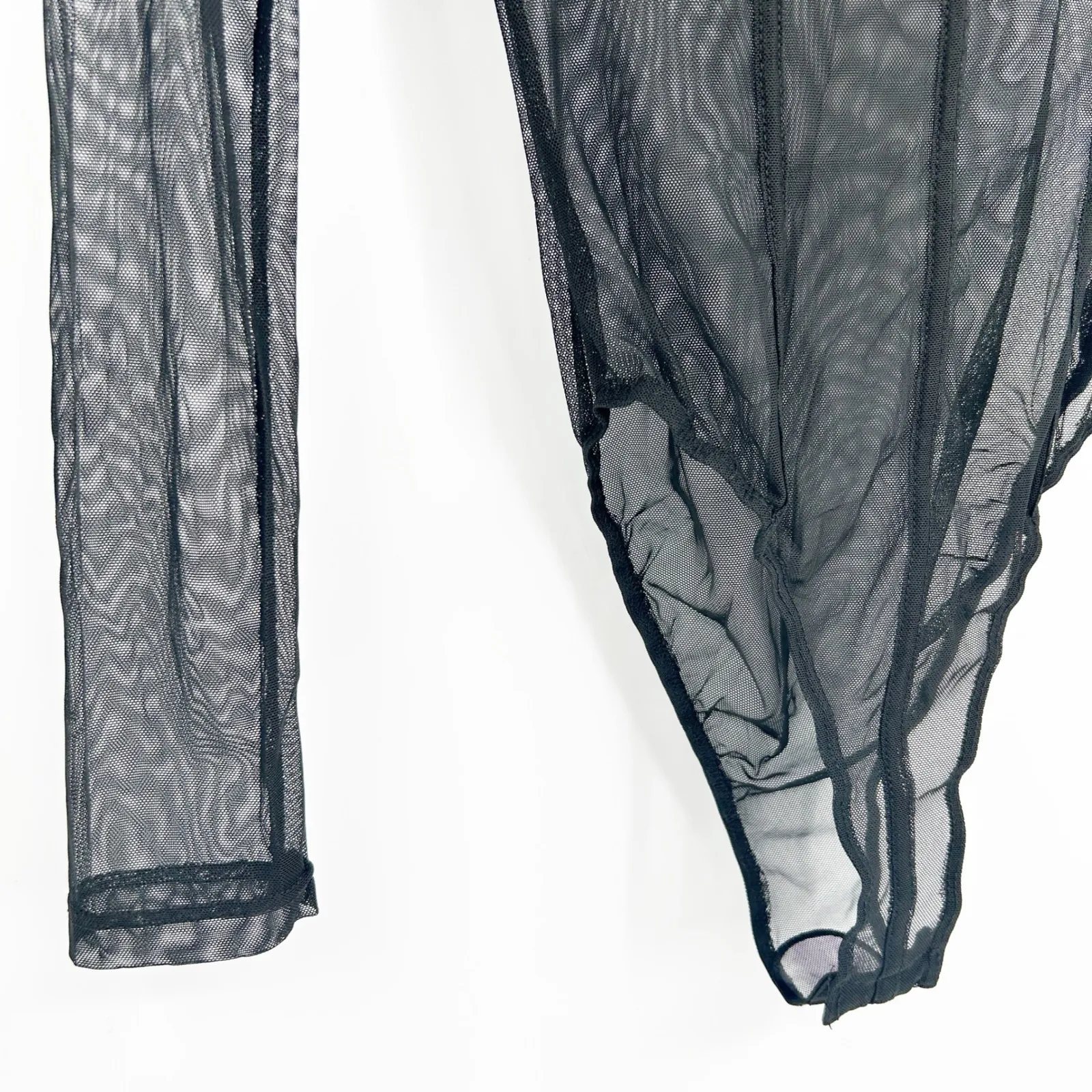 Princess Polly Womens Black Sheer Mesh Corset Bustier Long Sleeve Bodysuit US 2 - Image 5