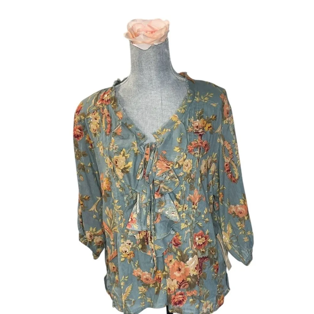 Denim & Supply Ralph Lauren Avery Swing Floral Blouse size M - Image 3